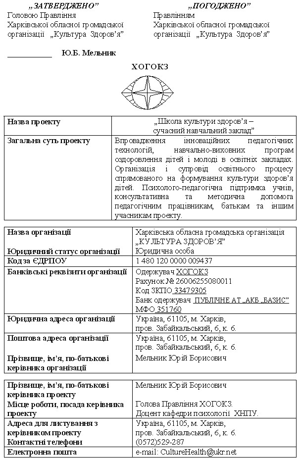 Школа культури здоров’я – сучасний навчальний заклад